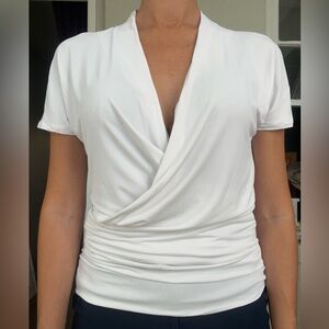 MaxMara White Women's Wrap Blouse SZL Italy